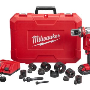 Milwaukee M18 18V Lithium-Ion Cordless FORCE LOGIC 6 Ton Knockout Tool 1/2 in to 2 in Kit wv1 2.0 Ah Battery Die Set