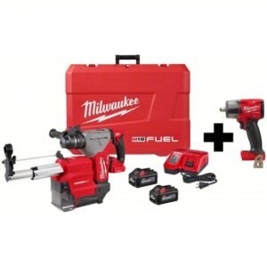 Milwaukee M18 FUEL ONE-KEY 18V Lithium-Ion Brushless Cordless 1 in. SDS-Plus Rotary Hammer with M18 FUEL Mid-Torque Impact Wrench