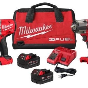 Milwaukee M18 FUEL 18-Volt Lithium-Ion Brushless Cordless High Torque 1/2 in and Mid-Torque 3/8 in Impact Wrench Combo Kit