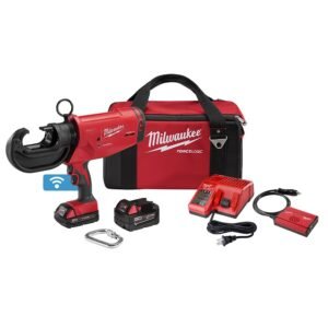 Milwaukee M18 18V Lithium-Ion Cordless FORCE LOGIC 12 Ton Utility Crimper W 2 Batteries, Charger, Tool Bag