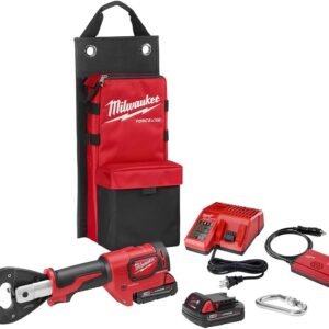 Milwaukee M18 18V Lithium-Ion Cordless FORCE LOGIC 6-Ton Utility Crimping Kit with D3 Grooves and Fixed BG Die