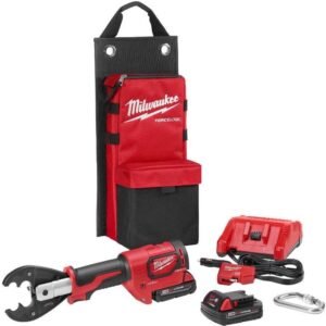 Milwaukee M18 18V Lithium-Ion Cordless FORCE LOGIC 6-Ton Utility Crimping Kit with D3 Grooves and Fixed O Die