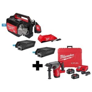 Milwaukee MX FUEL Lithium-Ion Cordless Briefcase Concrete Vibrator Kit W/M18 1-1/8 in. SDS -Plus Rotary Hammer/Dust Extractor Kit