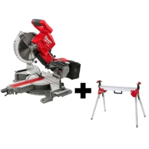 Milwaukee M18 FUEL 18V Lithium-Ion Brushless Cordless 12 in Dual Bevel Sliding Compound Miter Saw with Stand Tool-Only