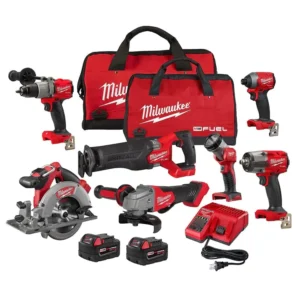 Milwaukee M18 FUEL 18V Lithium-Ion Brushless Cordless Combo Kit with Two 5,0 Ah Batteries 7-Tool w 2 6 Ah FORGE Batteries