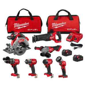 Milwaukee M18 FUEL 18V Lithium-Ion Brushless Cordless Combo Kit with 2 5.0 Ah Batteries 7-Tool & 1/2 in Impact Wrench