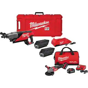 Milwaukee MX FUEL Lithium-Ion Cordless Handheld Core Drill Kit with M18 FUEL Lithium-Ion Brushless Cordless 4-1/2/6 in Grinder Kit