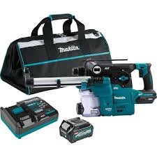 Makita 40V max XGT Brushless Cordless 1-3/16 in. Rotary Hammer Kit with Extractor, AFT, AWS Capable (4.0Ah)